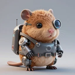 high quality video game sci - fi very cute fluffy! wombat!! cyborg soldier with futuristic mechanical parts, cyberpunk monocle!, highly detailed, unreal engine cinematic smooth, in the style of detective pikachu, hannah yata charlie immer, dark blue neon light, low angle, uhd 8 k, sharp focus