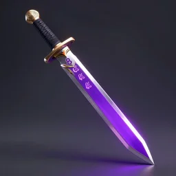 broad sword, purple glowing inscription, 8 k, 4 k, unreal, octane render, 3 d model