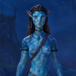 Pandora from avatar at night, painting