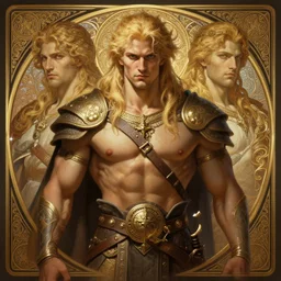 symmetry! portrait of barbarian, blond hair, d & d, muscular!! fantasy, intricate, elegant, highly detailed, digital painting, artstation, concept art, smooth, sharp focus, illustration, art by artgerm and greg rutkowski and alphonse mucha