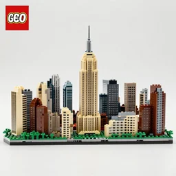 new york skyline made from lego