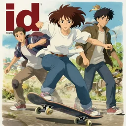 5 0 mm caucasian woman portrait, skateboarding, brown hair, martin schoeller, oleg bulakh, id magazine, epic scene, soft dynamic lighting, intricate, detailed, makoto shinkai, takashi takeuchi, studio ghibli, akihiko yoshida, sharp focus, photoreal, 8 k