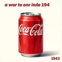 a war advertisement for coca cola, a can of coke on a blank background, 1 9 4 3.
