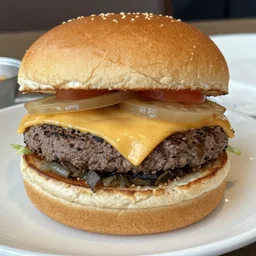 a bad quality picture of a cheeseburger my mom sent me