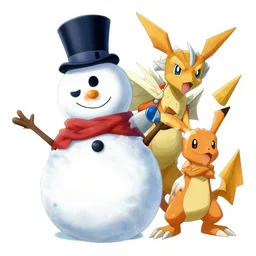 snowman digimon yugioh pokemon creature by shaun tan, style of john kenn mortensen
