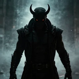 evil in a menacing position, head covered, quality, hd, art