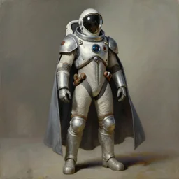 knights templar in a space suit with cape, character design, painting by gaston bussiere, greg rutkowski, artgerm