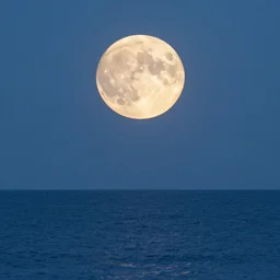 giant full moon shining over a still ocean, megalophobia, 3 3 mm