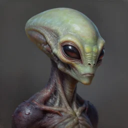 head and shoulder portrait of a new alien monster, creative design, realistic detailed painting, trending on deviantart