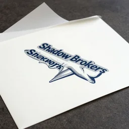 a modern graphic design logo for a company called shadow brokers, giclee print