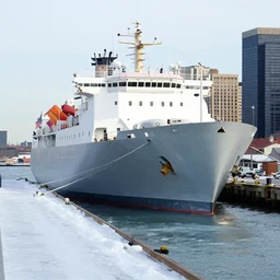 icebreaker ship docked in new york harbor