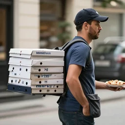 a man delivering pizza by huskmitnavn