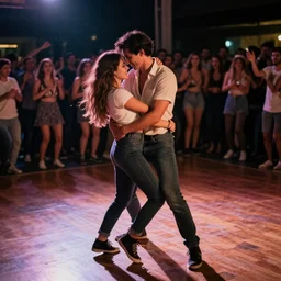 a cute couple doing the bump on the dancefloor. freedom. being loose. pleasure. midnight. outside. indoors. varying angles.