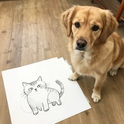 it's unbelievable! A dog drew this cat!!!!!