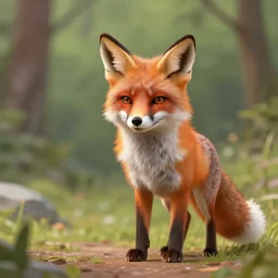 fox saying goodbye before leaving for an adventure, high quality digital art, concept art