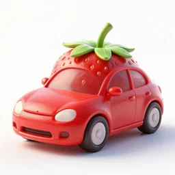 a car in the shape of a strawberry