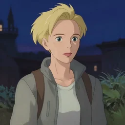 tilda swinton as doc brown from back to the future, serene evening atmosphere, soft lens, soft light, cel - shading, animation, in the style of cgsociety, deviantart, artstation, zbrush, cinema 4 d, studio ghibli, akihiko yoshida, atelier lulua, masamune shirow