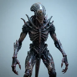 photo taken of an epic intricate, ultra detailed, super realistic gritty, wet, slimy, full body, lifelike sculpture of a nightmarish hellish alien ghoulish creature created by weta workshop, zoomed in shots, photorealistic, sharp focus, white wall coloured workshop, cold blueish colour temperture, f 0. 4, face centred, golden ratio, golden hour
