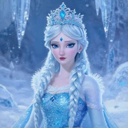 painting by krenz cushart!!, portrait of a beautiful ice princess standing in ice and snow, finely detailed features, intricate brush strokes, beautiful lighting, trending on pixiv fanbox.