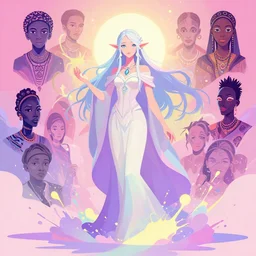 character design, a dreamy otherworldly arcanist, pixiv fanbox, dramatic lighting, maximalist pastel color palette, splatter paint, pixar and disney exploded - view drawing, graphic novel by fiona staples and dustin nguyen, peter elson, alan bean, wangechi mutu, clean cel shaded vector art, trending on artstation