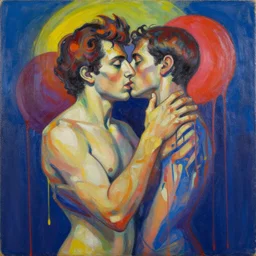 a man being overcome by love conciseness, psychedelic dripping colors, detailed painting by painting by man ray and pablo amaringo