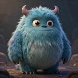 a cute fluffy monster. atmospheric lighting, highly detailed digital painting, concept art, fantasy style, by greg rutkowski.