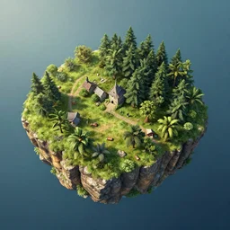 myst - like island, highly detailed digital art