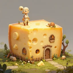 a highly detailed fantasy digital art of a house made of cheese by andreas rocha