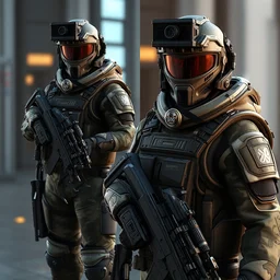 different version a futuristic soldier in urban camo suit, with tactical gear, very technologically advanced helmet, scifi concept character art, octane render, raytracing, unreal engine, trending on artstation, 4 k