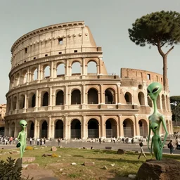 old photo of ancient rome and aliens