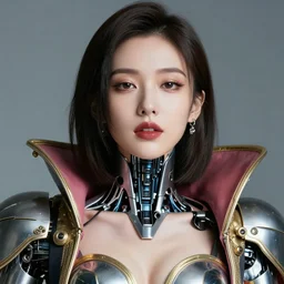 closeup portrait of an absurdly beautiful, graceful sophisticated, fashionable cyberpunk mechanoid gravure idol, young asian woman, rich queen, ruler of the world, shoulder length hair, sci fi jewelry, an ultrafine hyperdetailed illustration by irakli nadar, matt wisniewski style, intricate linework, porcelain skin, unreal engine 5 highly rendered, radiant light
