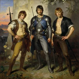 attractive men, dnd, fantasy, painting by gaston bussiere, craig mullins, j. c. leyendecker, tom of finland