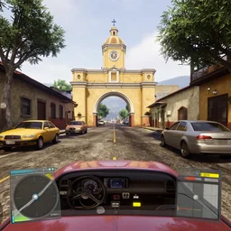 guatemala city if it was a game like grand theft auto v with player view perspective, hud, with realistic visuals and award winning gameplay