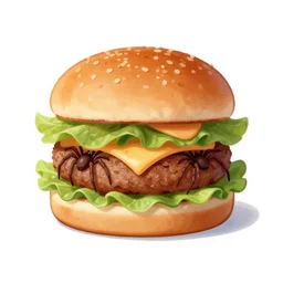 a burger with spiders for a patty