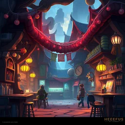 photo cartoon illustration comic manga painting of bar environement : 6 fantasy environment, digital painting, volumetric lighting by feng zhu, 3 d alejandro alvarez alena aenami artworks in 4 k beeple, by thomas kinkade hearstone league of legends dofus overwatch