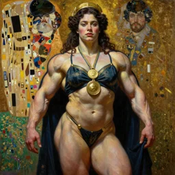 highly detailed oil painting of beautiful thick muscular female bodybuilder zarya as adepta sororita, very intricate, cinematic lighting, award - winning, the good spirit of god, by roberto ferri, by tom bagshaw, by j. c. leyendecker and klimt, beautiful cinematic light, american romanticism, by austin osman spare, artstation, cgsociety, official