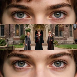 sharp, highly detailed, freeze frame, from a 2 0 1 9 sci fi color movie, set in 1 8 5 0 in an alternate universe, mid distant shot of three students practicing magic, outside the'school of science and magic ', era clothing, good lighting, in focus, detailed eyes, 3 5 mm macro lens, award winning lighting, award winning photography