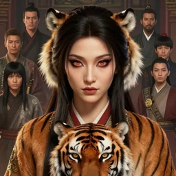 from chinese myth 西 游 记, tiger general in classic aromr, buddhist, taoish, highly detailed goddess portrait - point of eyes, in gta v, stephen bliss, unreal engine, fantasy art by greg rutkowski, loish, rhads, ferdinand knab, makoto shinkai and lois van baarle, ilya kuvshinov, ross