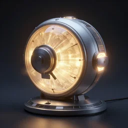 a glowing time machine, realistic, atmospheric, rendered in unreal engine, dramatic lighting