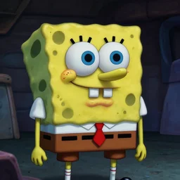 Cursed spongebob,scary,creepy,unnerving,8k,ultra detailed,HD,photorealiatic,detailed face