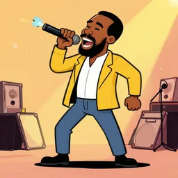 miles bridges rapping, cartoon style