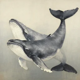 a painting of a pair of whales by Qi Baishi