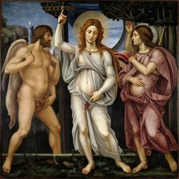 Divine Comedy in 21st by Sandro Botticelli, oil on canvas, masterpiece, magnum opus, trending on artstation, no frames, 8K, high details, sharp,
