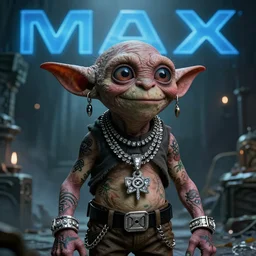 gollum proudly wearing jewelry and bling in a dungeon, hip hop style, tattoos, imax, foggy atmosphere, bokeh, professional studio shot, stylized photo