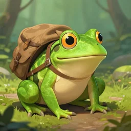 travelling merchant frog, high fantasy, DnD, RTX on