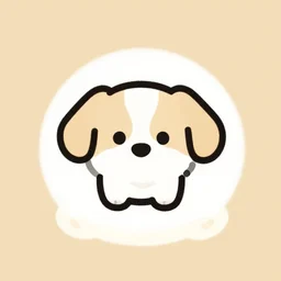 A cute logo of a dog, symmetric