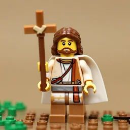 a lego figurine of jesus with loaves and fish n - 9