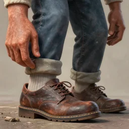 a large giant who has lost his shoe, matte painting, 3 d highly detailed, in the style of mark ryden