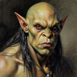 portrait, attractive mutant orc, digital tempera and pastels, dramatic lighting, extremely high detail, pen and ink, intricate illustration, by stephen bradbury, frank frazetta, wendy froud, john picacio, artstation, wlop, pixiv