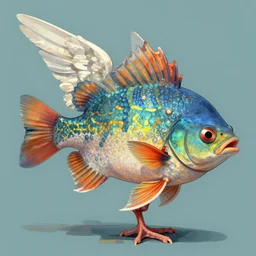 speculative evolution of a footed angel fish detailed colorful, done by dougal dixon illustration trending on artstation afterman